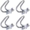 SEIWEI 4 morsetti a croce in ferro elettrozincato, 20 x 20 mm, clip per tubi con staffa a U, supporta il diametro massimo dei tubi, per il collegamento di giardini, serre e vivai