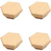 generic Confezione da 4 pomelli esagonali in legno naturale per armadietti e cassetti, maniglie esagonali in legno per cucina, bagno, comò, armadio, decorazione, pomelli in legno