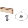 STAS Picture Hanging Systems binario per quadri in legno - Binari per appendere - riva 120 cm + gancio riva + un cavo trasparente per quadri 150 cm + e un gancio zipper (set completo)