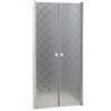 DOCCIASI DocciaSì® - Porta Doccia Saloon Rettangolare in Vetro Temperato 6 mm con Pattern a Rombi, Profili in Alluminio Cromo Lucido, Apertura a Battente per Box o Nicchia Doccia Moderna 77/80x190