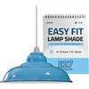 LEDSone Vintage Industrial Pendant Light Easy Fit with Metal Lampshade with Reduction Plate (E27) for Bedroom Living Room (Blu)