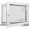 Hommler Finestra per cantina, 70 x 80 cm, 2 vetri - tutte le dimensioni finestre in plastica 60 mm, profilo a destra (L x A x P): 700 x 800 mm, perfetta per finestre da giardino, finestre del garage, cantina