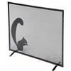 Bonussi Parascintille per Camino 60x50 cm Decorazione Scoiattolo in Ferro Verniciato Grigio Martellato