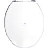 BM 4106 Copriwater Sedile Tavoletta WC Universale Coperchio Toilet Seat Bagno in legno MDF Bianco, Misura Standard Fissaggio dal Basso Cerniere Incluse in Acciaio