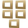 Electron 5 Placche, 3 moduli/posti, Compatibile Con Vimar Arke', oro, Placca rettangolari squadrate, Plastica di alta qualità, 100% compatibile con supporti e moduli originali