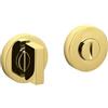AERREGI Set Chiavistello Libero/Occupato Tondo | Indicatore Privacy per Bagno e WC | Design Moderno in due colori Cromo Satinato e Oro Lucido | Installazione semplice e veloce (Oro Lucido)