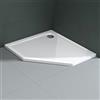 Mai & Mai Piatto Doccia con Piletta 90x90x4cm, Piatto Doccia Faro5W in Acrilico incl. Piletta di Scarico (AL02), Forma: Quadrato, Bianco