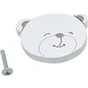 BOTTERLUIGI L S Botter Luigi KIT 6 Pomoli in Legno a Forma di Orsetto - Bianco e Tortora - Per Cameretta Bambina - Viti Incluse