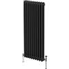 Monster Shop Radiatore Termosifone a 3 Colonne 1800mm x 472mm Moderno Centralizzato Nero in Acciaio Inox Verticale a Parete Cucina Soggiorno Bagno Kit di Fissaggio e Spazzola Inclusi