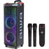 AIWA KBTUS-710 Trolley Party Speaker Cassa attiva portatile bluetooth con led...