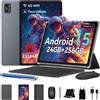 T20 Nuovo Tablet 10 Pollici Android 15 Con Tastiera, 24GB RAM + 256GB ROM, 5000M