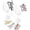 FranJohnsonHouse Fascino personalizzato del vetro del vino, Etichette per nomi di bevande da appendere per bicchieri, Impostazioni dei nomi dei luoghi, Nomi degli ospiti, Wine Glass Charms in Vetro di Vino (Design 2)