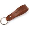 HAPPER STUDIO Portachiavi personalizzato di pelle marrone con anello a forma di goccia e monogramma inciso, regalo per ragazzo