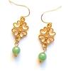 Generico Orecchini boho con pietre dure e ciondolo in filigrana, dorato/verde, Made in Italy, Bijoux da donna, Lavorazione Artigianale