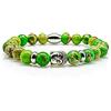 Generic Bracciale in diaspro Bracciale con perline Testa di Buddha verde Argento 8 mm in acciaio inossidabile (Anello del Budda)