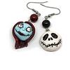 Handmade Orecchini Pendenti a Tema Jack e Sally Halloween | Orecchini Gotici o Dark per Halloween