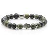 Generic Bracciale Serpentino Bracciale Con Perline Verde Fatima Anello Distanziatore In Acciaio Inossidabile Da 8 Mm Perline Con Strass Donna Uomo (Anello di Fatima)