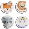 Generico 20 Adesivi Stickers Tondi Personalizzati Bambini con Nome e Animali