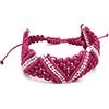 Generico Bracciale Zig Zag in Macramé, cordino, prugna e rosa, regolabile