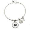 Handmade Bracciale bangle Alice inspired con sagoma bianconiglio