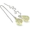 Generic Orecchini con Gocce Quarzo Giallo Limone, Pendenti Lunghi con Fili in Argento 925, Gioielli Minimalisti, Regalo di Natale per Donne, Bijoux