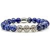 Generic Bracciale in sodalite Bracciale con perline Bracciale con perline blu Sfera in argento 8 mm in acciaio inossidabile (Modello A)