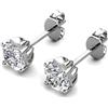 Generic Orecchino Argento sterling 925 Moissanite Diamante 0,25 carati 4,0 mm GRA - Certificato