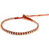 LuZ ITALY Bracciale in cotone cerato e pepite di metallo - allungabile colore Rosso