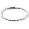 Generico Bracciale in pelle intrecciata tondo 3 mm - Bianco - 3 misure a scelta - chiusura in acciaio