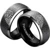 Ihanskio Personalizzato Anello Per Le Coppie Onda Della Banda Modello Anelli All'Interno Può Inciso Di Nozze Promessa Anelli Di Fidanzamento (Nero-8mm, Personalizzato)