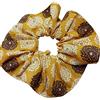 Generico Scrunchies elastico capelli in cotone 100% (Beige e marrone)
