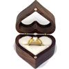 Delora Anello per Donna Uomo Regolabile heart box in argento sterling 925 e placcato in oro 24 carati e una Moissanite da 1 carato. Scatola in Legno a forma di cuore con chiusura magnetica