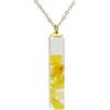 Cairui Design Agata Gialla Pietra naturale Birthstone Solitario Cubo Resina Placcato Oro 18k Collane Con pendenti Donna Handmade