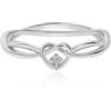 Meissa Anello cuore argento 925 Anello d'amore infinito con diamante CZ Anelli donna regolabile gioielli donna (9.62)