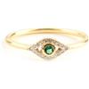 Elegant Jewel Box - Takis Pavlopoulos & Elegant jewel box Women Diamond with Emerald evil eye ring in solid Gold 9k, 14k, & 18k, Dainty Minimal evil eye, Sapphire, Ruby, Emerald, Good luck band