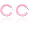 Knick Knack OÜ Orecchini Minimalisti a Cerchio: Accessori Intemporali e Chic (L, Rosa)