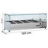 Vetrina Ingredienti Refrigerata GN 1/3, con Vetri Piani, Lunghezza 120 cm, +2°/+8°C