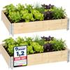 Garronda Orto Rialzato da Esterno per Giardino, Cassoni Orto, Aiuola Rialzata con Telaio in Legno 120x80 cm, Grandi Fioriere per Piante, Fiori, Erbe, Frutta e Verdura GD-0075 (Naturale, 2 pz)