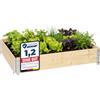 Garronda Orto Rialzato da Esterno per Giardino, Cassoni Orto, Aiuola Rialzata con Telaio in Legno 120x80 cm, Grandi Fioriere per Piante, Fiori, Erbe, Frutta e Verdura GD-0075 (Naturale, 1 pz)