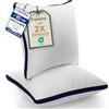 Utopia Bedding Cuscini Letto (Set di 2), 65 x 65 cm Guanciali Letto Coppia, Tessuto spazzolato con Fibra di Poliestere 3D, Morbida e Traspirante Cuscini (Blu Marino)