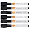 Nobo Set da 6 Mini Pennarelli per Lavagna a Punta Fine da 2 mm, Cappuccio con Gomma Magnetica Integrata, Cancellabili a Secco, Basso Odore, Nero
