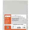 Favorit 400006691 - Divisori a Foratura Universale per Raccoglitori ad Anelli con 20 Tacche Alfabetiche Grigie A-Z, 22 x 30 cm, Bianco