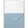 Midori 86508006 - Set di lettere con buste stampate in alluminio, motivo erba foschia