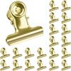 luckaide Piccole clip per bulldog, 20 pezzi, 30 mm, in metallo dorato, clip di carta, graffette per documenti, per borse, negozi, casa