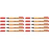 Stabilo - Lotto di 10 penne in feltro Greenpoint, punta larga, 0,8 mm, colore: Rosso