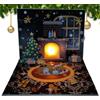 Generico Cartoline di Natale musicali, cartoline di Natale pop-up,Biglietto con cane gatto cartone animato con luce | Carte di benedizione del con proiezione di Babbo Natale, giocattoli da collezione Access