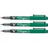 PILOT - Set di 3 penne in feltro V Sign Pen Pte medio, 0,6 mm, colore: Verde