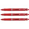 PILOT Acroball - Set di 3 penne a sfera con clip in plastica, punta media, colore: rosso