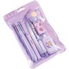 Generic Set da 7 pezzi di cancelleria rosa con penne a sfera, temperamatite, evidenziatore, nastro correttore, righello e coltello, ideale per scuola e ufficio, viola