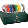 EMBRIIO Kit 7 3D Nastri a Rilievo Sostituzione per Dymo Junior S0717900 Omega S0717930 Motex | Bianco su Rosso/Blu/Nero/Verde/Giallo/Trasparente/Argento | 9 mm x 3 m | Plastica | Autoadesive